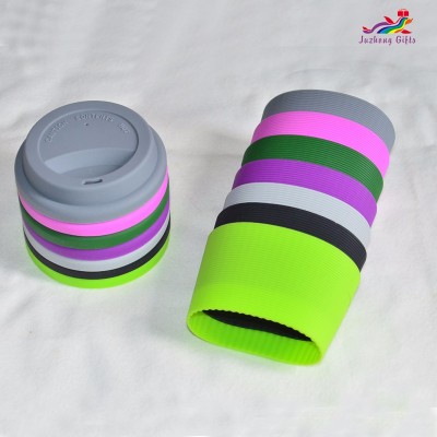 Factory price silicone coffee cup sleeve and lids, Wholesa;e of silicone coffee cup lid