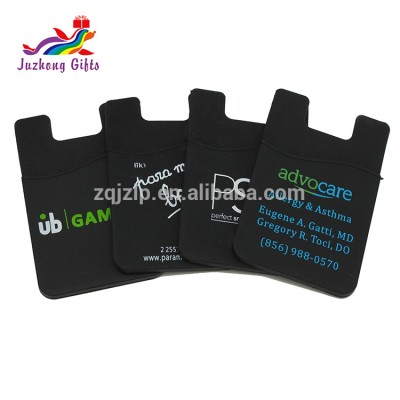 Popular Printing logo mobile phone silicone smart mobile wallet, adhesive card holder