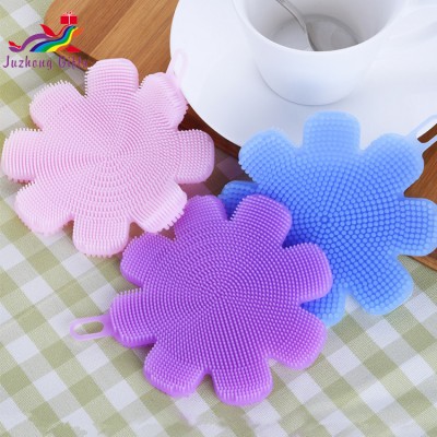 Antibacterial Silicone Dish Scrubber Sponge Brush for Dishwashing for Cleaning, Kitchen Wash Tool, Heat-resistant