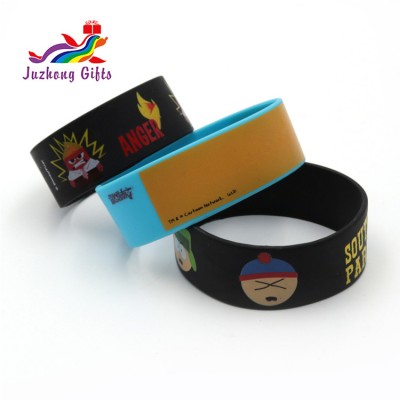 Wholesale Silicone Wristband With Customized Logo Wide  Band Bracelet